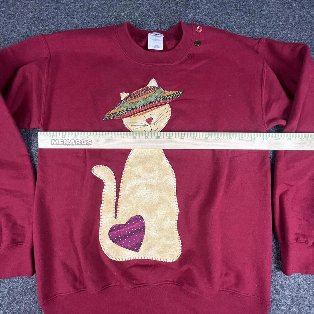 Red Cat Applique Sweatshirt Size S - Picture 5 of 5